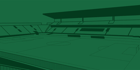Soccer Football Stadium Outline Shape Colorful Gradient Silhouette Vector for Background © Musdalifah