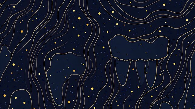 Abstract pattern of teeth against a dark background