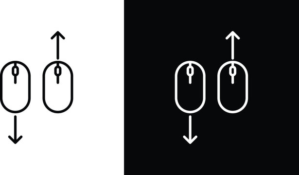 Scroll down up icon set in black and white colors