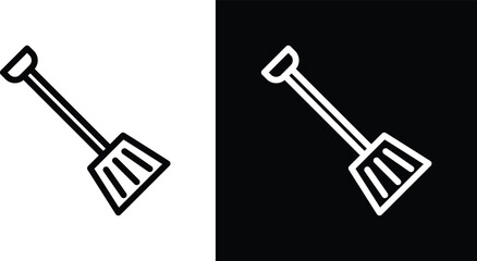 Snow shovel icon set in black and white colors © mila