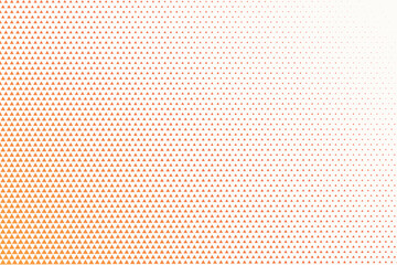 Obraz premium Orange halftone pattern of diminishing triangles on a white background, geometric gradient texture