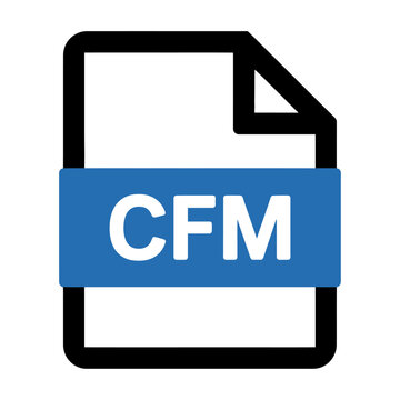 File format cfm document vector icon for data storage and computer system management