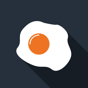Fried egg flat icon, breakfast sunny side up vector illustration