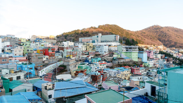 Vibrant hillside village in Busan, South Korea