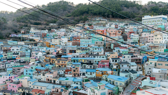 Colorful houses in Gamcheon Culture Village, Busan