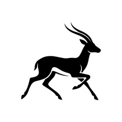 Running gazelle silhouette graphic vector design with silhouette, antelope © hosaifa