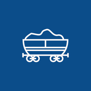 Train hopper wagon line icon vector illustration