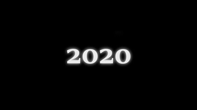 White Flip Calendar Cubes Displaying the Year 2000 on Business 2020 Success Concept with Web Icon and Technology black Background 4k video animation.
