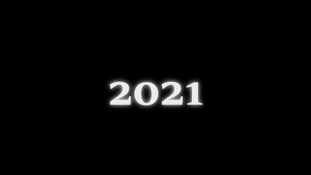 White Flip Calendar Cubes Displaying the Year 2000 on Business 2021 Success Concept with Web Icon and Technology black Background 4k video animation.