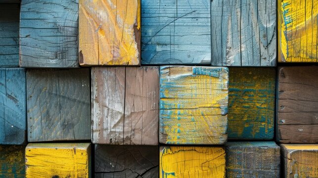 Colorful Wood Blocks Wall Art
