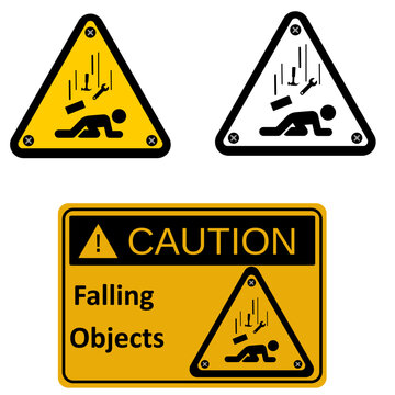 vector icon of  caution Falling Objects sign