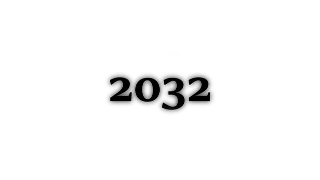 White Flip Calendar Cubes Displaying the Year 2000 on Business 2039 Success Concept with Web Icon and Technology  White Background 4k video animation.