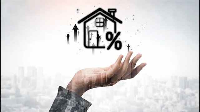 Real estate investment profit illustration showing rising house value, property return, and real estate profit growth. Real estate investment icons highlight ROI in real estate investment. Muxer
