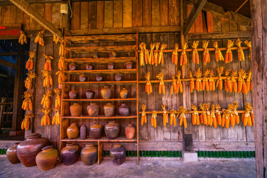 Traditional corn drying in Sapa near Fansipan mountain