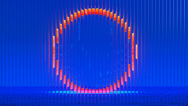 Colorful wave forms create movement in digital data background