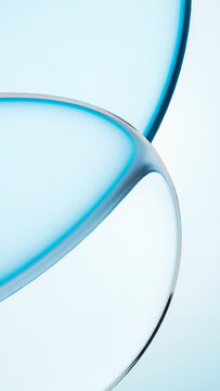 Abstract glass technology background in blue tones with shapes