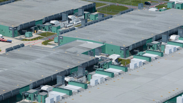 Aerial view of datacenter campus supporting AI infrastructure
