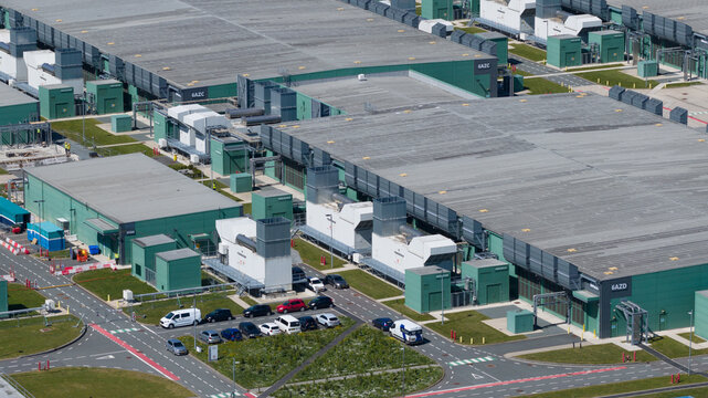 Aerial view of hyperscale datacenter for AI infrastructure