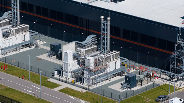 Aerial view of dutch hyperscale datacenter infrastructure