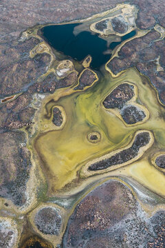 Aerial patterns of Cotacotani Lagoon, Lauca, Chile