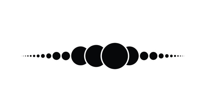 Black circle size progression illustration