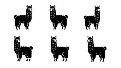 Cute Black Llama Pattern, Minimalist Animal Illustration © adidas