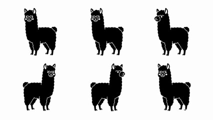 Cute Black Alpaca Illustrations, Minimalist Pattern © adidas