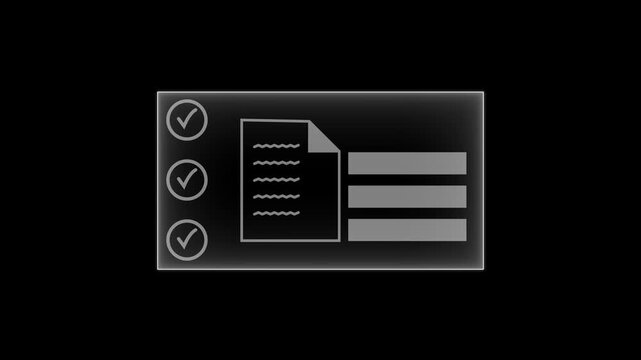 checklist and clipboard task documentation management, checklist questionnaire assessment form, online exam Choosing the right answer in the exam of document animation.motion video 4k quality...