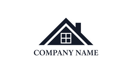 Fototapeta premium Sleek and professional house roof icon design, perfect for real estate, construction, and home service branding, symbolizing shelter, property, and secure living