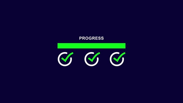 Businessman marking checklist with loading progress bar. Concept of task tracking, project development, management workflow, and monitoring ongoing business progress.4k quality animation video.