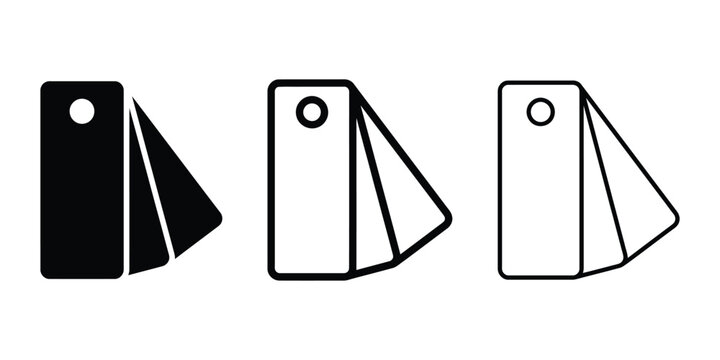 Color swatch icon silhouette vector, bold outline and line art design