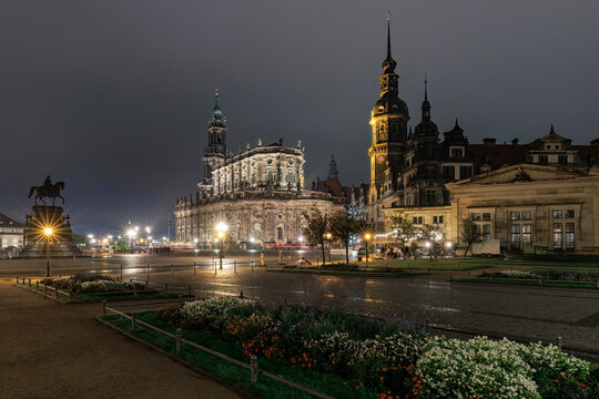 Theater Square with King John Monument in Dresden