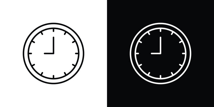 Clock nine icon in vector. Logotype icons