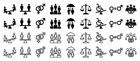 Naklejka premium Collection of diverse icons representing business, finance, and social concepts