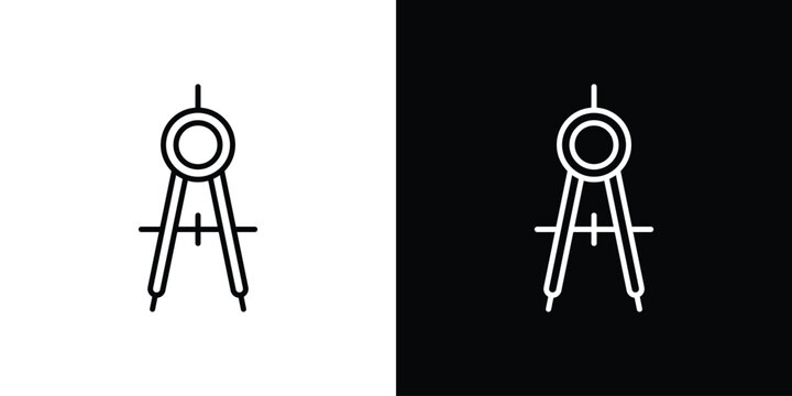Drafting compass icon in vector. Logotype icons
