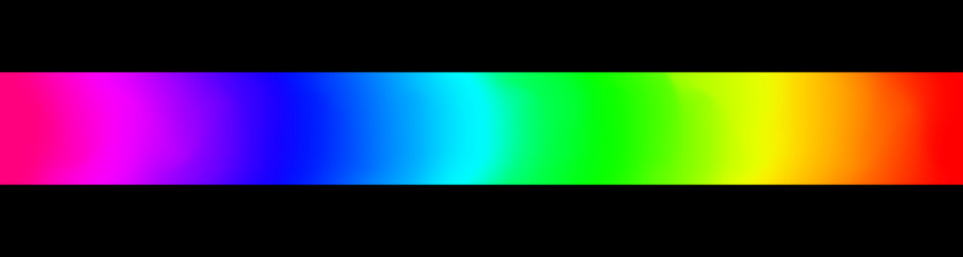 Rainbow RGB gradient background. Sun light ultraviolet spectrum. Abstract with black borders. Vector illustration