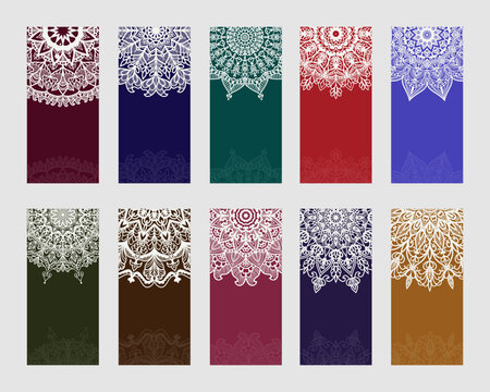 Colorful Mandala Corner Invitation Background Set Design