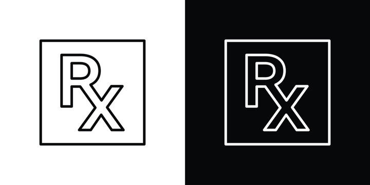 RX icon in vector. Logotype icons