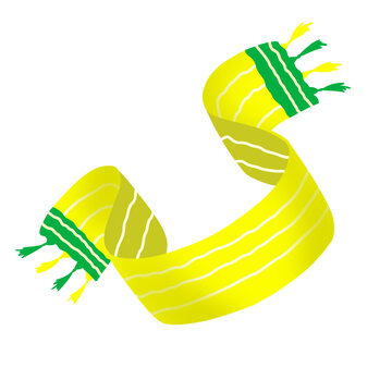 Yellow green striped woven traditional assamese fabric garment gamosa pattern for textile design. Perfect for cultural projects and fashion collections.