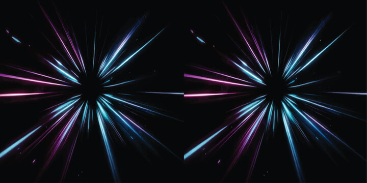 Dual side by side abstract background with hyperspace warp effect hyperspace abstract background technology perspective universe starfield movement illustration comparison parallel