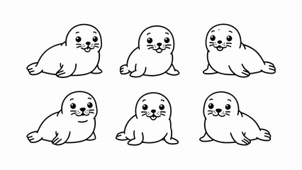 Cute Cartoon Seals Collection © cebong