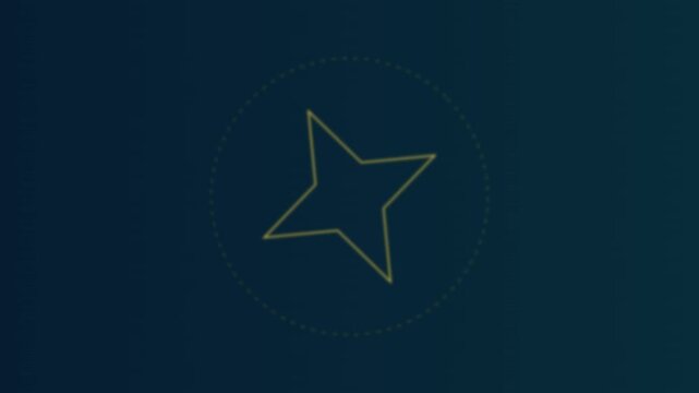 Abstract geometric star formations evolving slowly with subtle light shifts in deep blue space