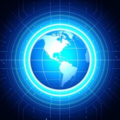Naklejka premium creative concept of data streams connecting earth