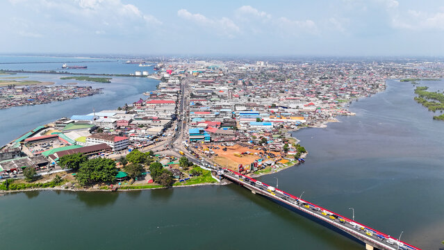 Aerial view of Monrovia Cityscape Liberia  