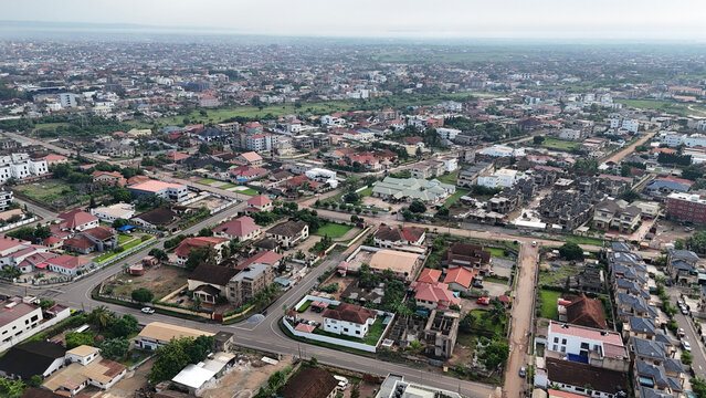 Scenic aerial view of Accra Ghana