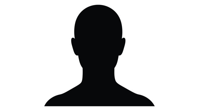 Human head silhouette against a white background silhouette