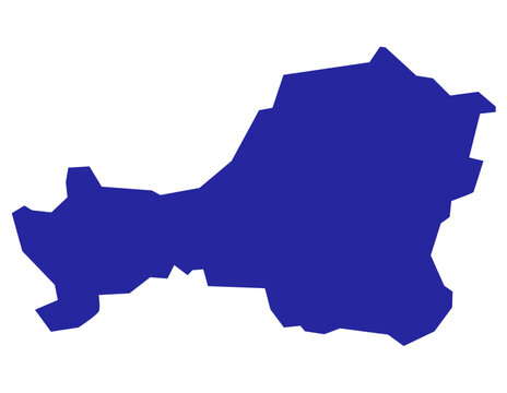 Tuva Republic flat map: blue minimalist design