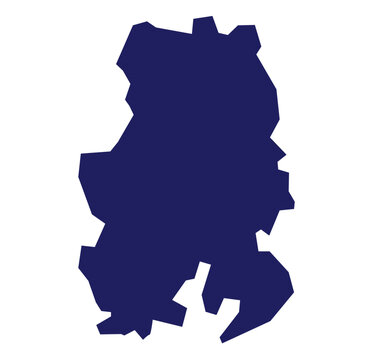 Udmurt Republic flat map: blue minimalist design