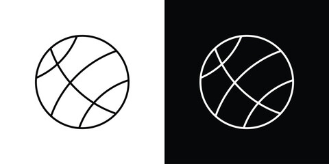 Basketball icon symbol black illustration set. line and flat designs © Taylor