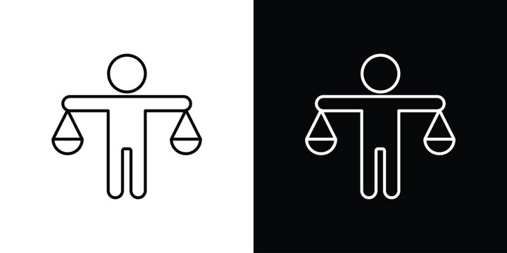 Ethics icon symbol black illustration set. line and flat designs